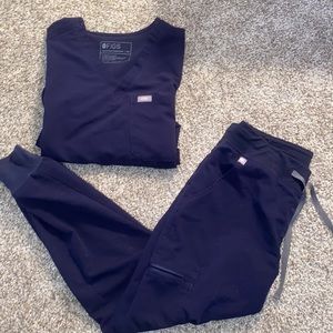 FIGS SMALL petite jogger pant & XS scrub top SET